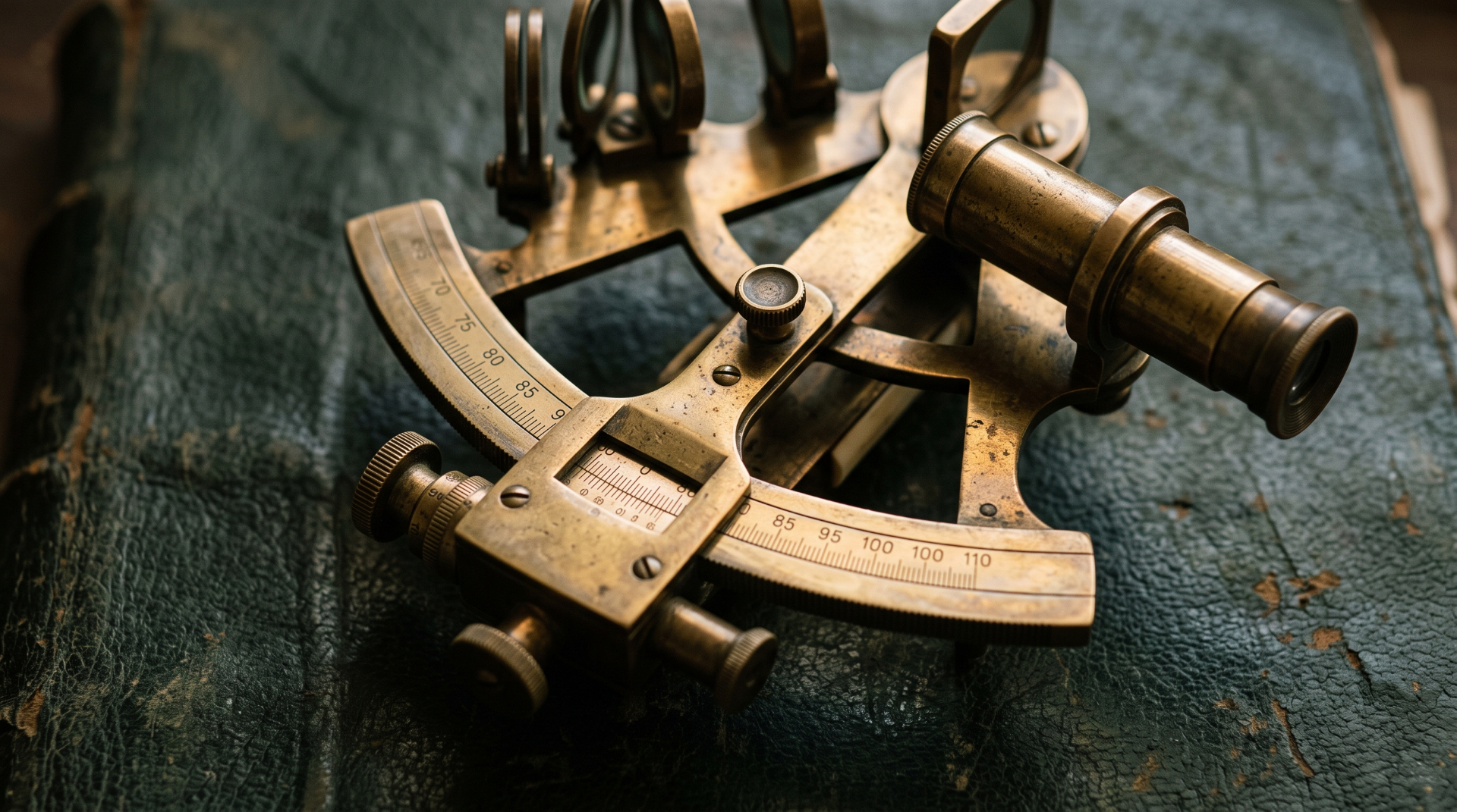 An antique brass sextant — an instrument for precise measurement
